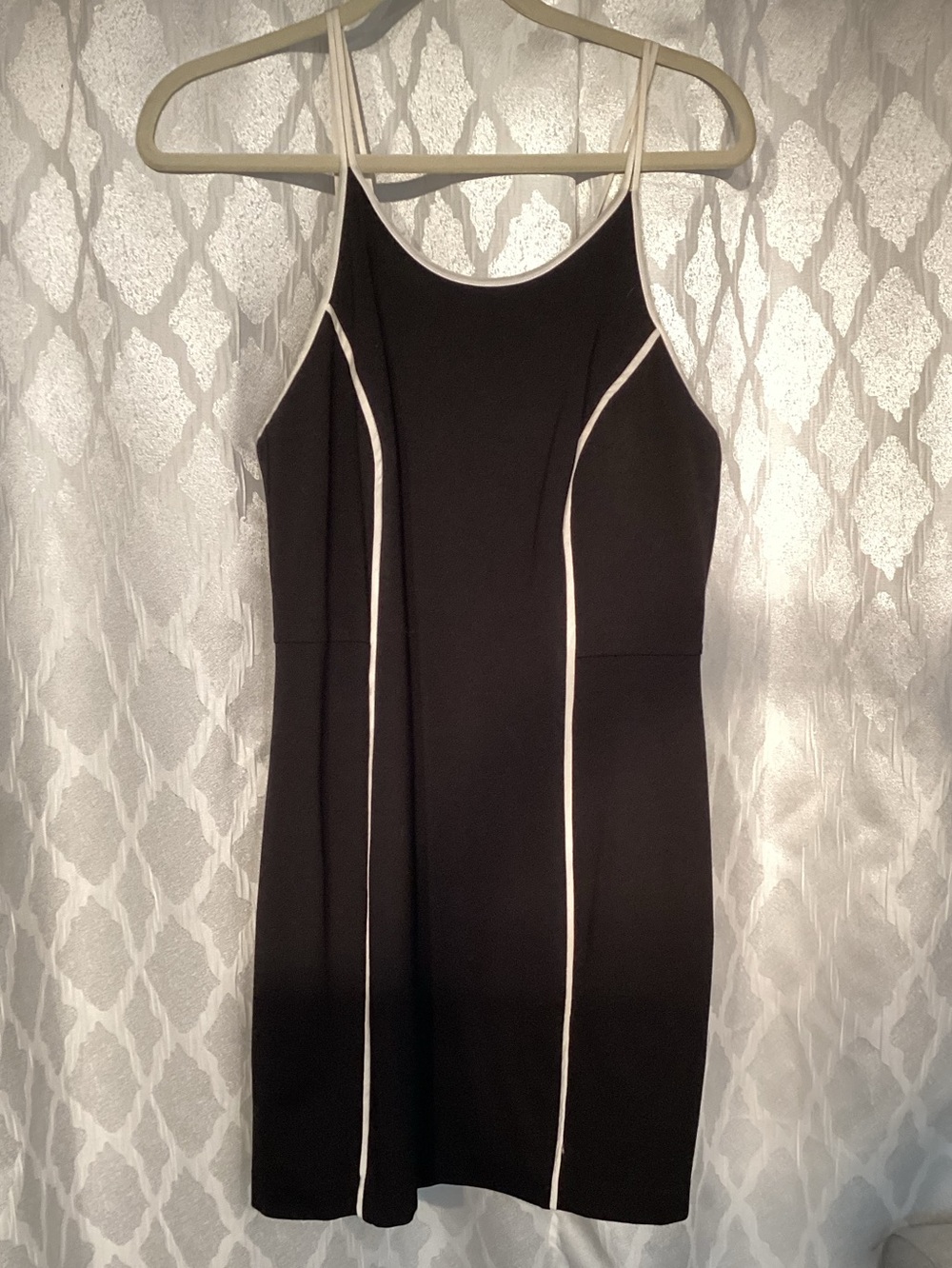 Trina Turk Black Mini Dress with White Piping